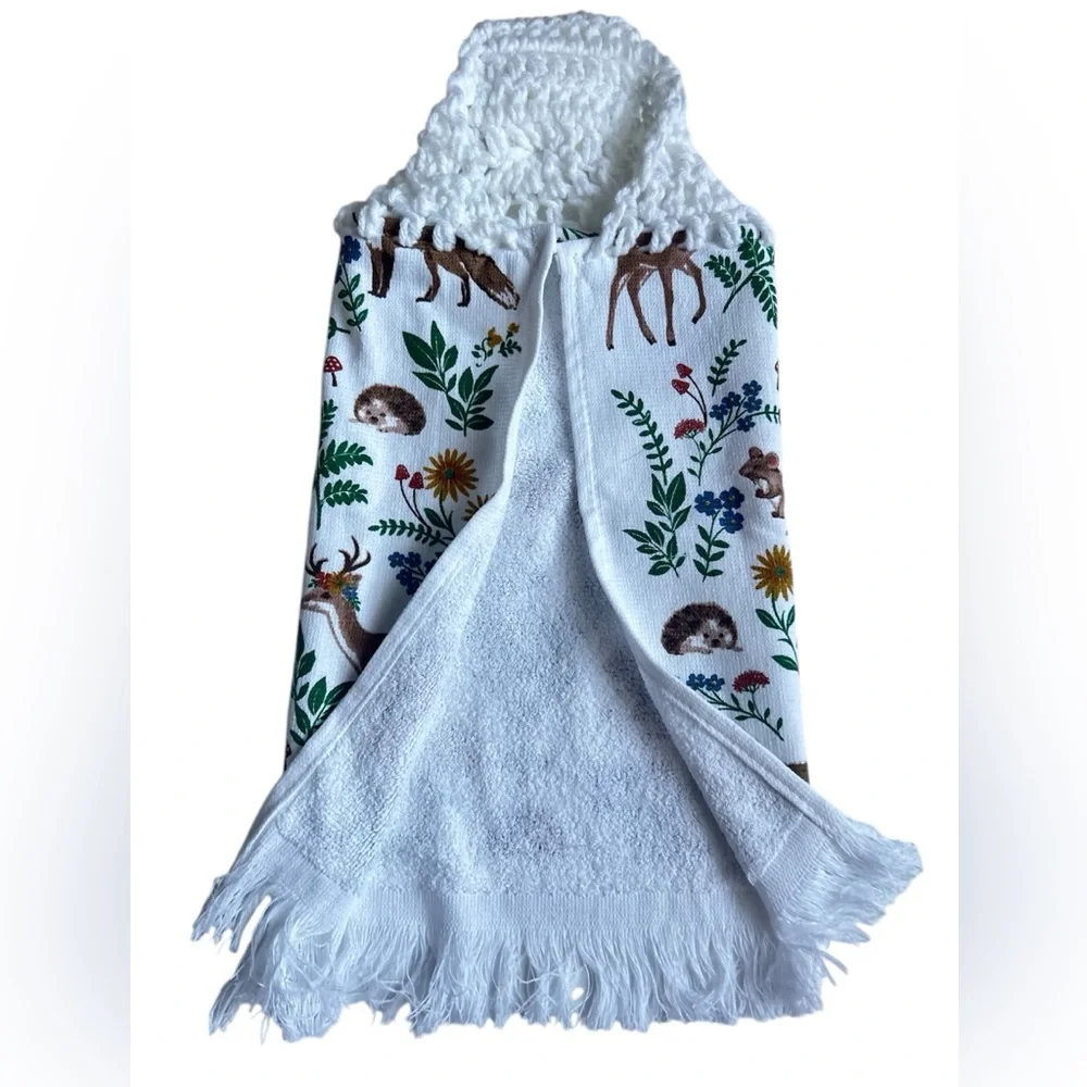 Hand Crafted Nature-Inspired Hanging Kitchen Hand Towel Crochet Top